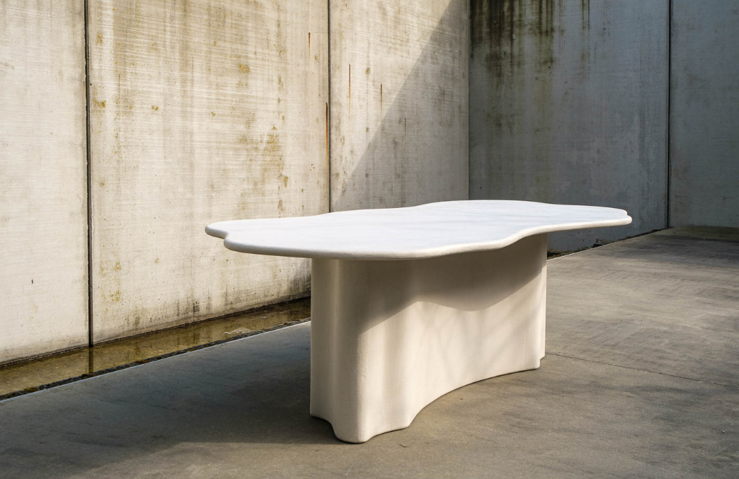 BENT design dining table in mortex