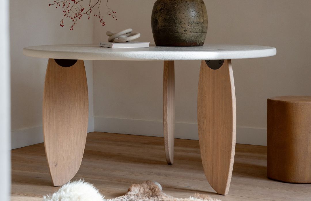 FLINT LUNA design dining table in mortex